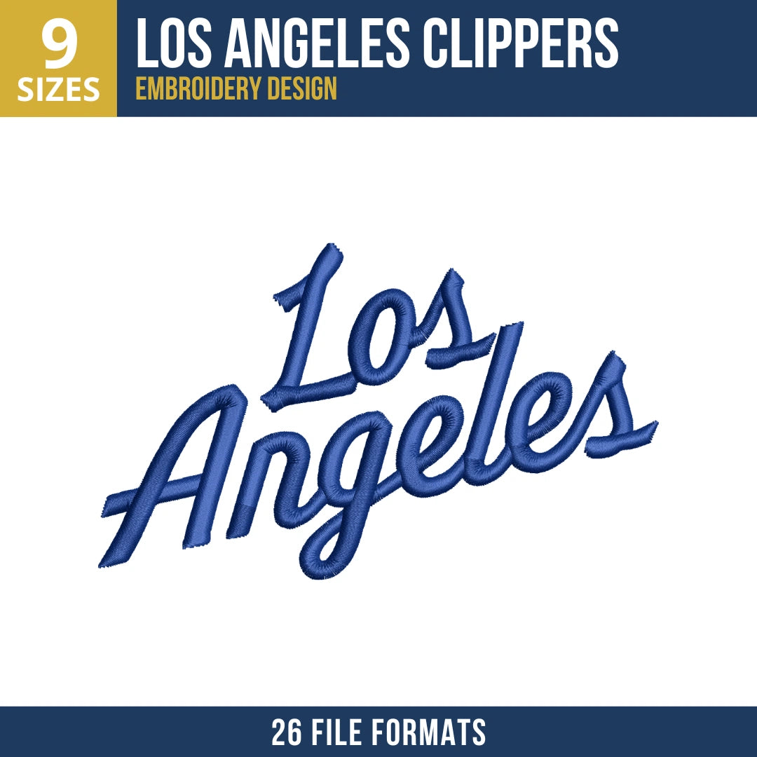 Los Angeles Clippers Wordmark Machine Embroidery Design