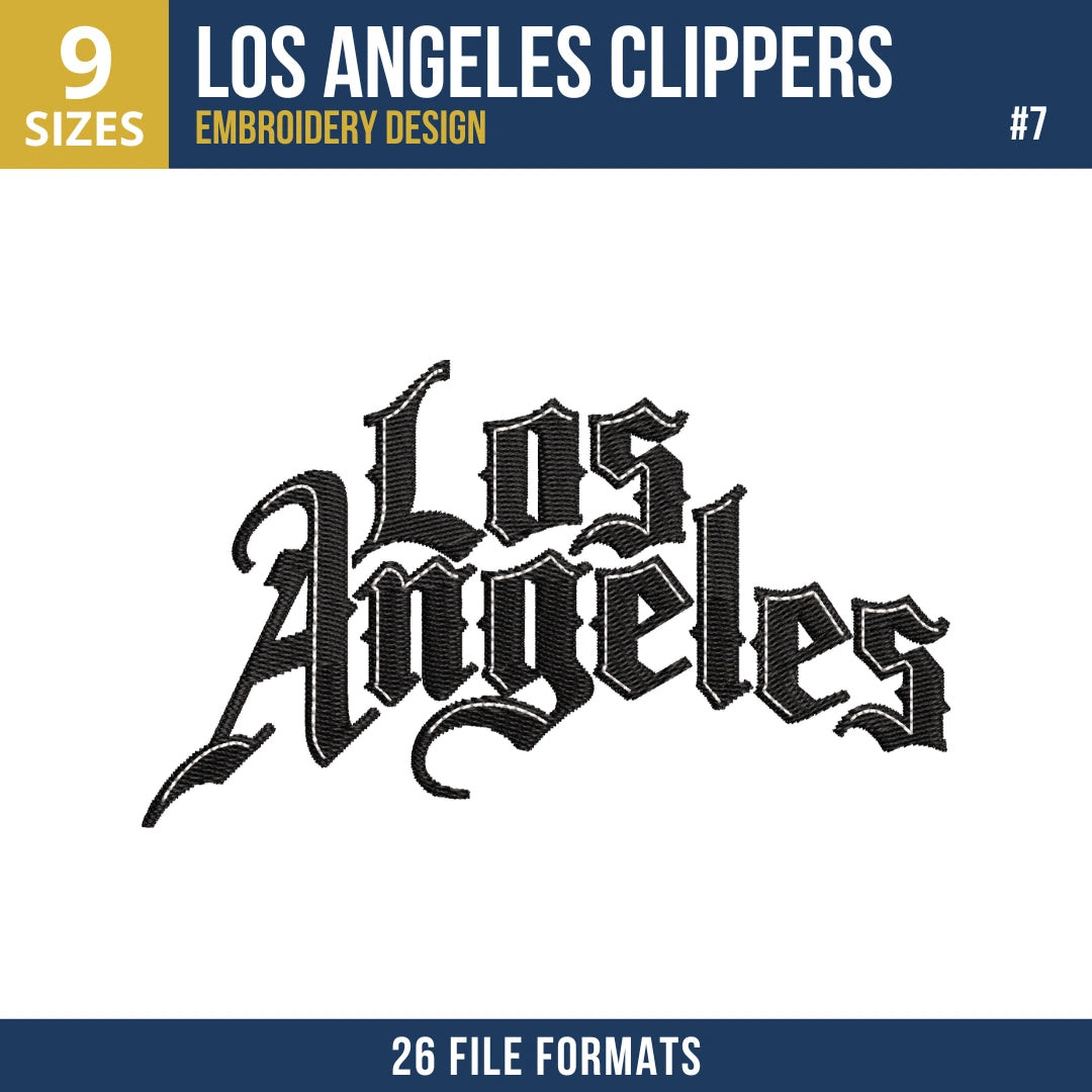 Los Angeles Clippers Embroidery Design Bundle | 10 NBA Logo Files