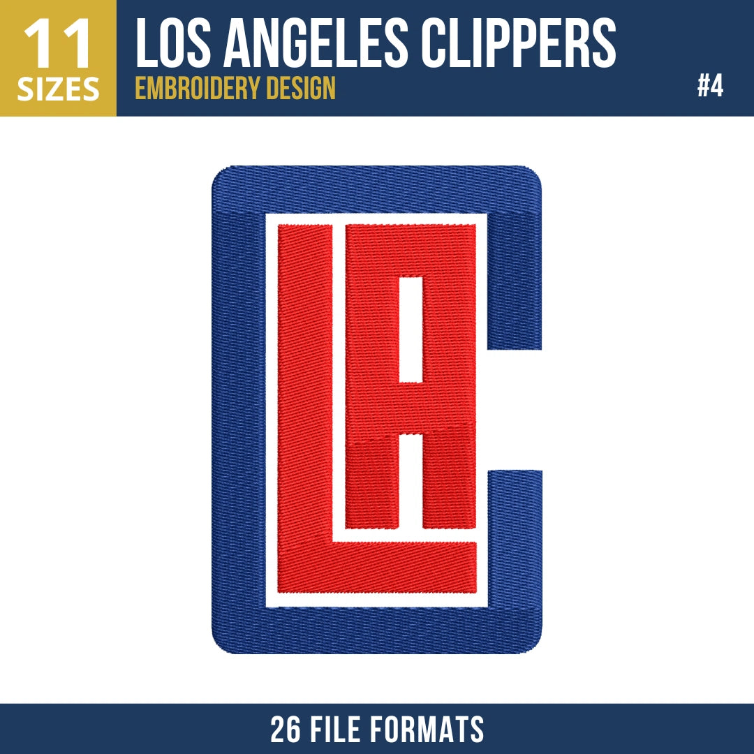 Los Angeles Clippers Embroidery Design Bundle | 10 NBA Logo Files
