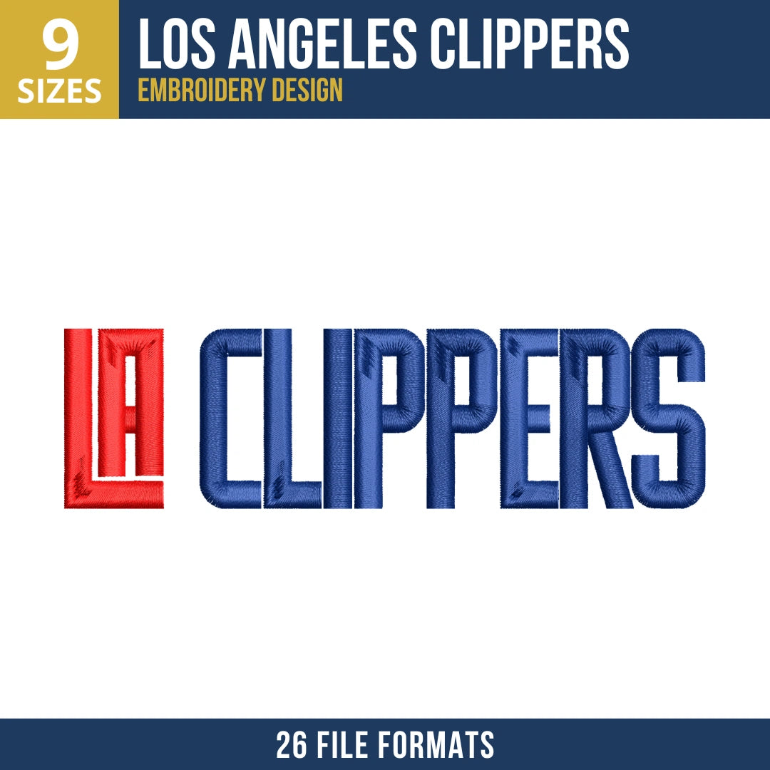 Los Angeles Clippers LA Embroidery Design