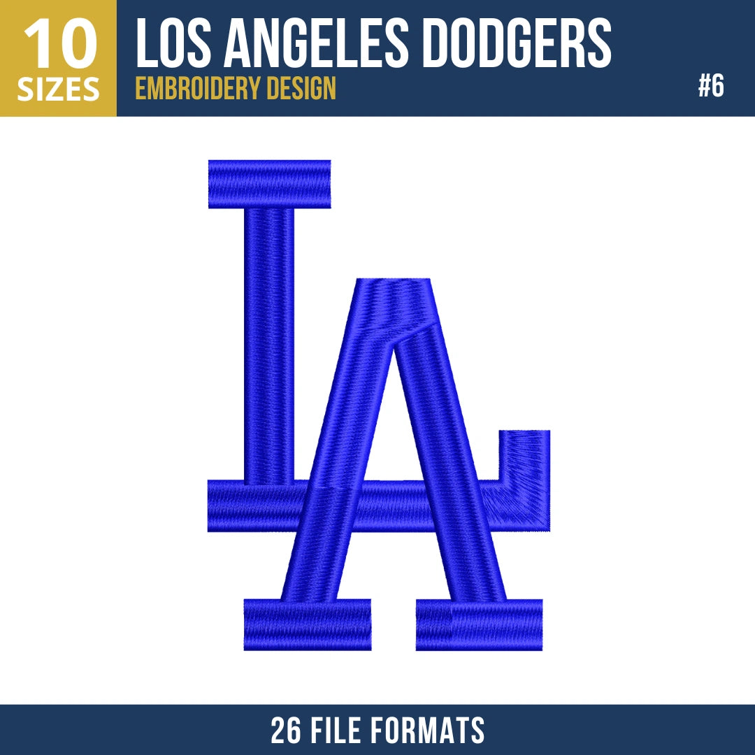 Los Angeles Dodgers Embroidery Bundle – 9 Designs, 26 Formats