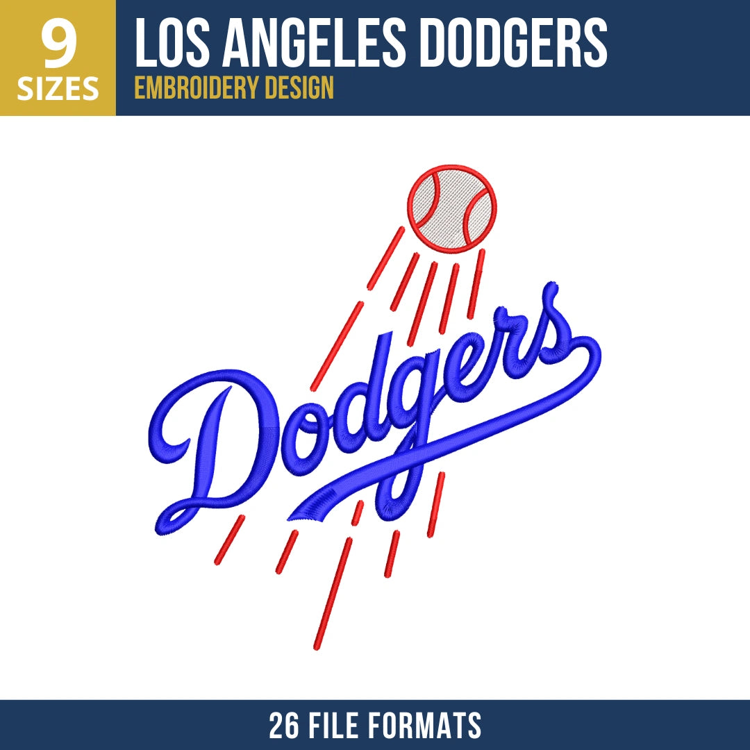Los Angeles Dodgers Baseball Logo Embroidery Design