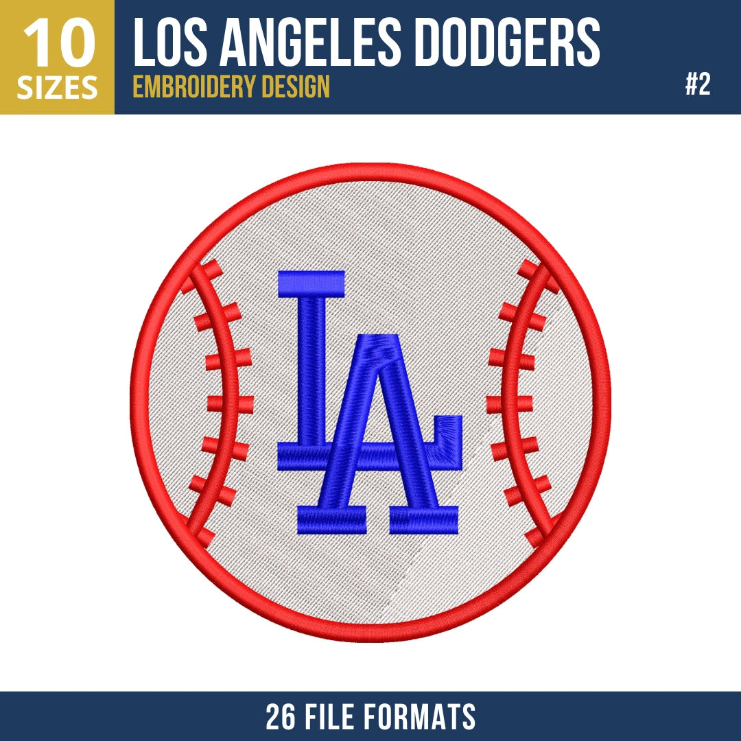 Los Angeles Dodgers Embroidery Bundle – 9 Designs, 26 Formats