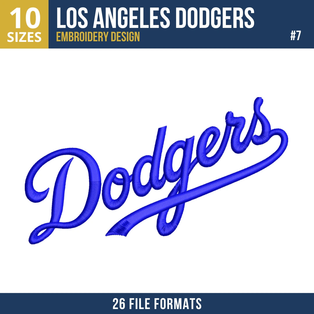 Los Angeles Dodgers Embroidery Bundle – 9 Designs, 26 Formats