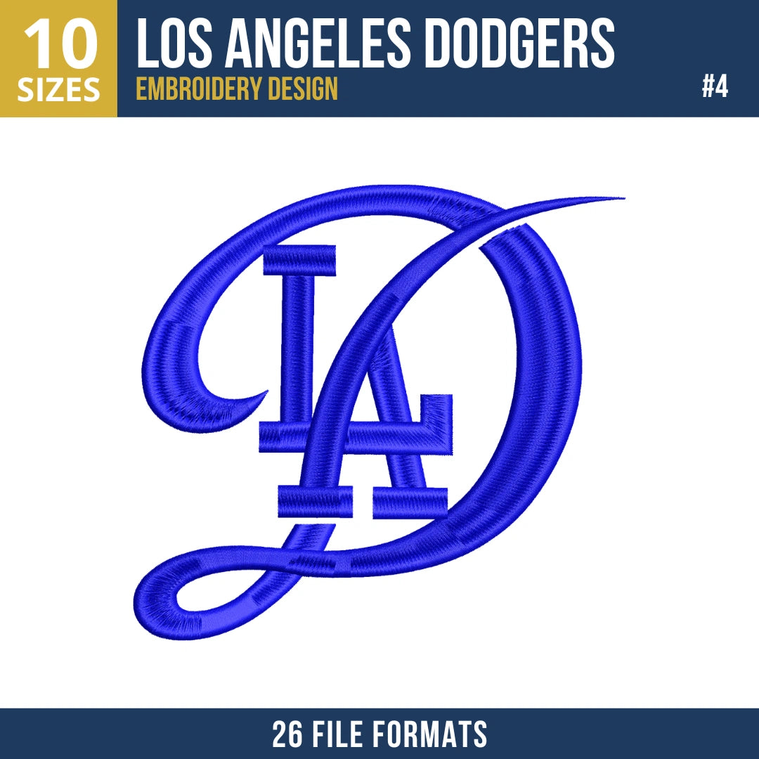Los Angeles Dodgers Embroidery Bundle – 9 Designs, 26 Formats