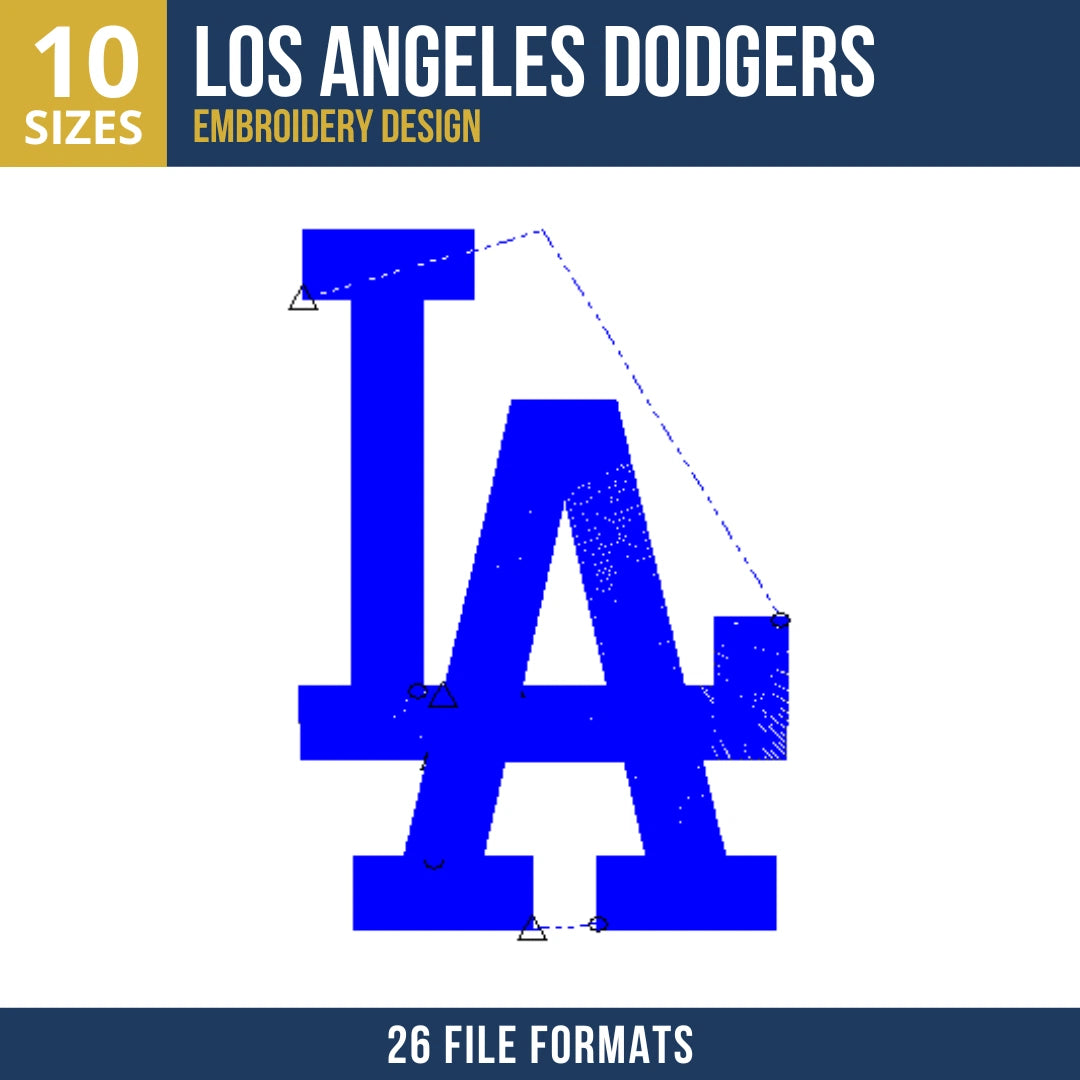 Los Angeles Dodgers LA Monogram Embroidery Design