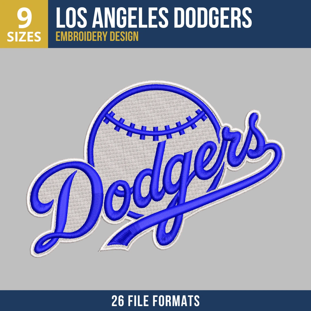 Los Angeles Dodgers Baseball Embroidery Design