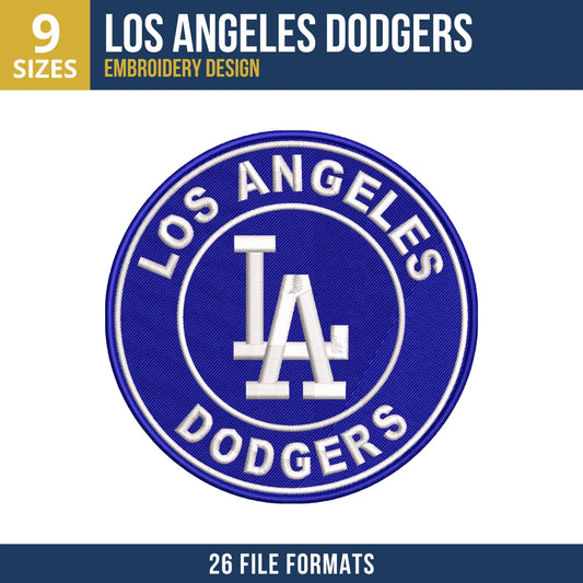 Los Angeles Dodgers Circular Badge Embroidery Design