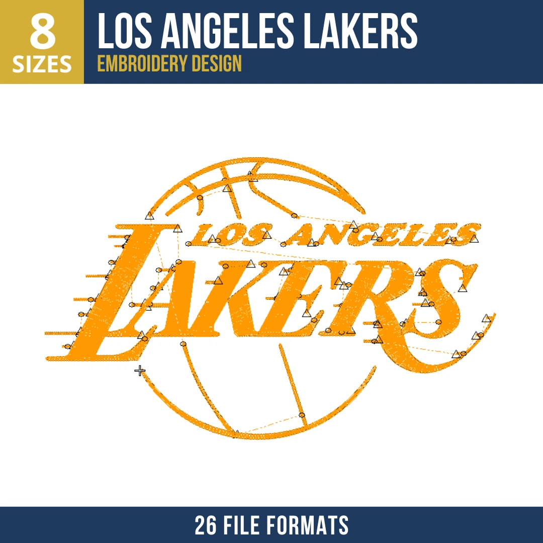 Los Angeles Lakers Wordmark Basketball Embroidery Design