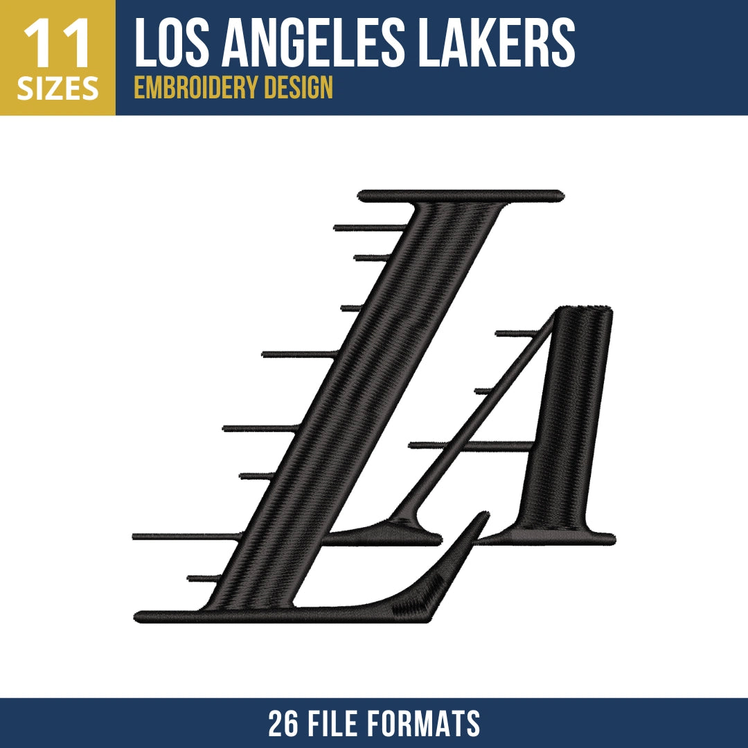 Los Angeles Lakers Blackout Embroidery Design