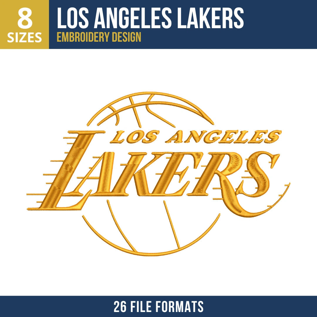 Los Angeles Lakers Wordmark Basketball Embroidery Design
