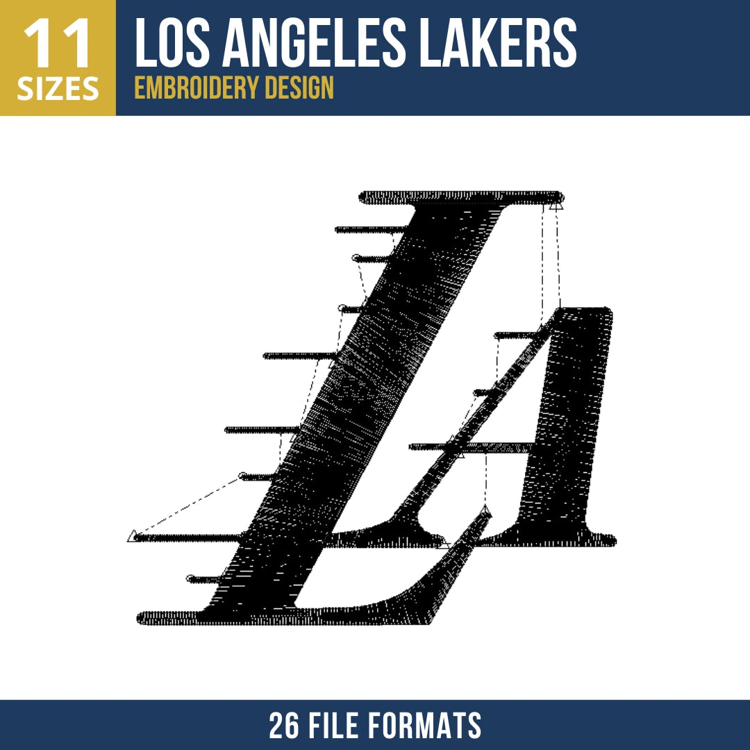 Los Angeles Lakers Blackout Embroidery Design