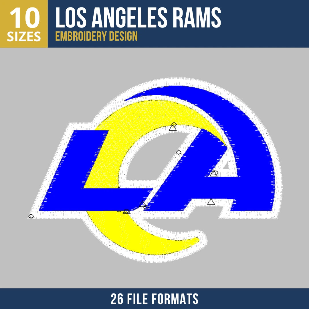 Los Angeles Rams LA Lettermark Embroidery Design | 10 Sizes 