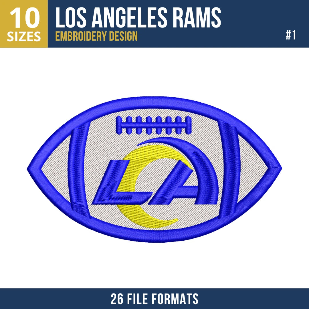 Los Angeles Rams Embroidery Bundle | 8 Designs