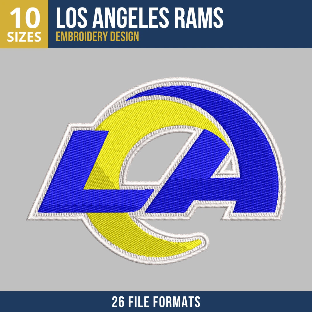 Los Angeles Rams LA Lettermark Embroidery Design | 10 Sizes 