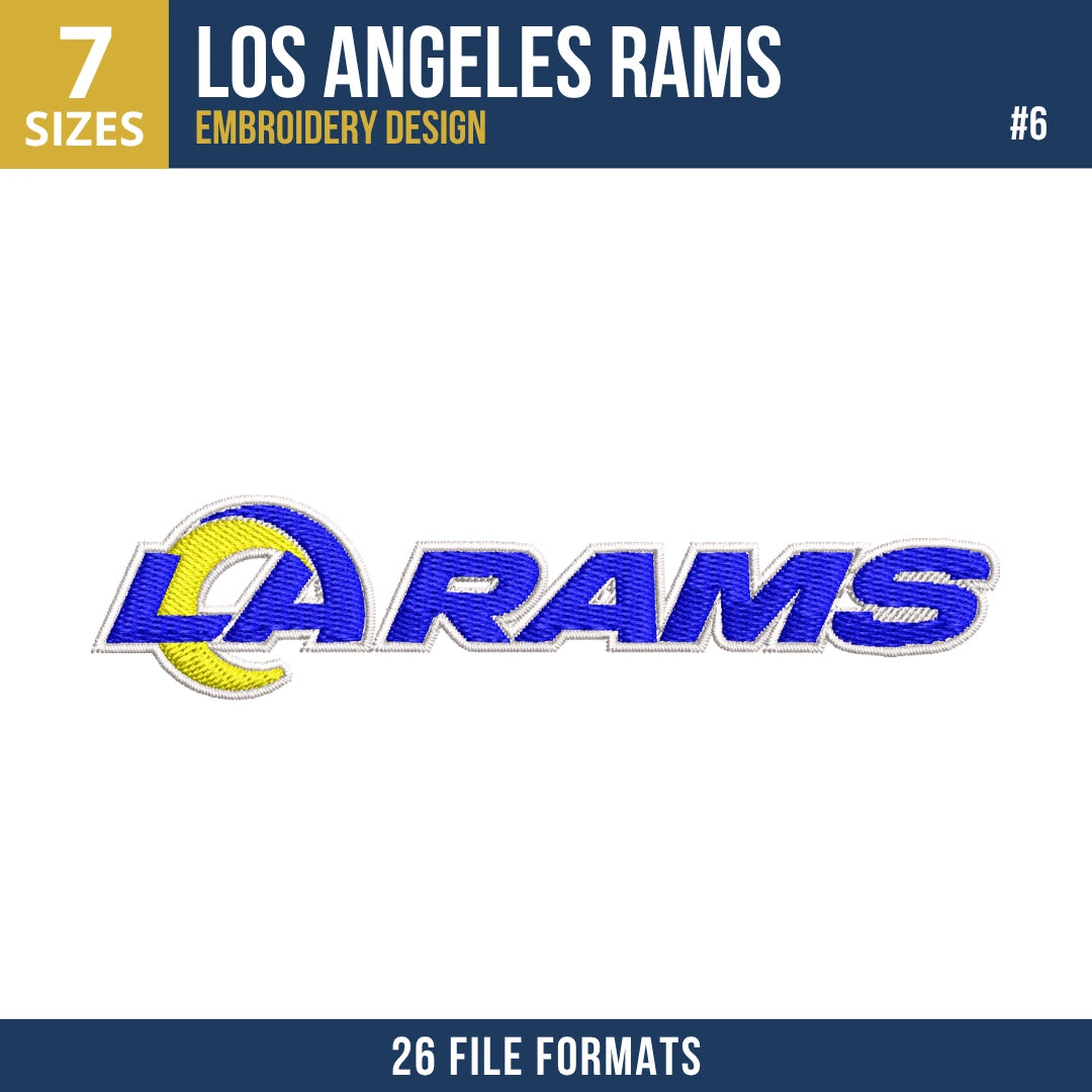 Los Angeles Rams Embroidery Bundle | 8 Designs
