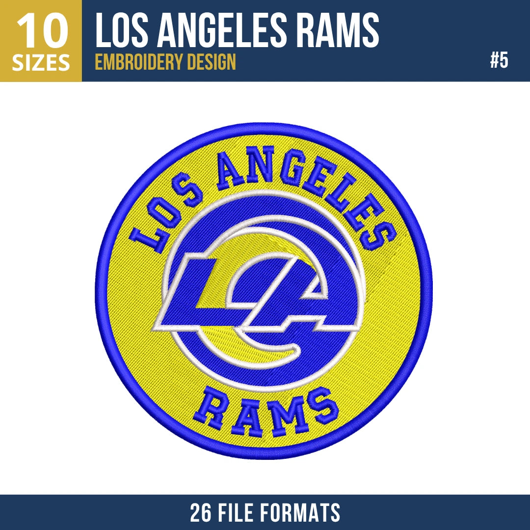 Los Angeles Rams Embroidery Bundle | 8 Designs