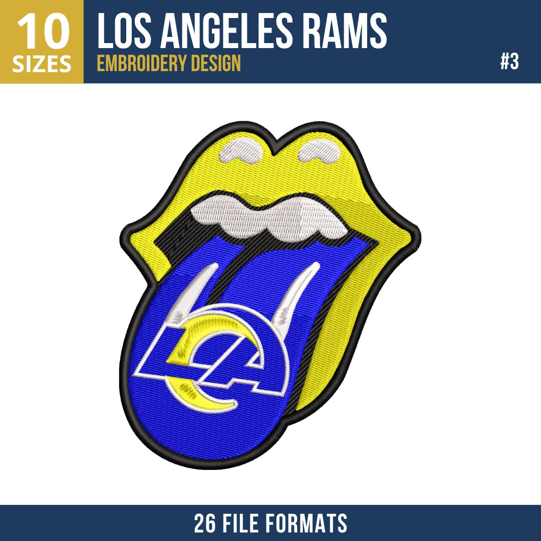 Los Angeles Rams Embroidery Bundle | 8 Designs