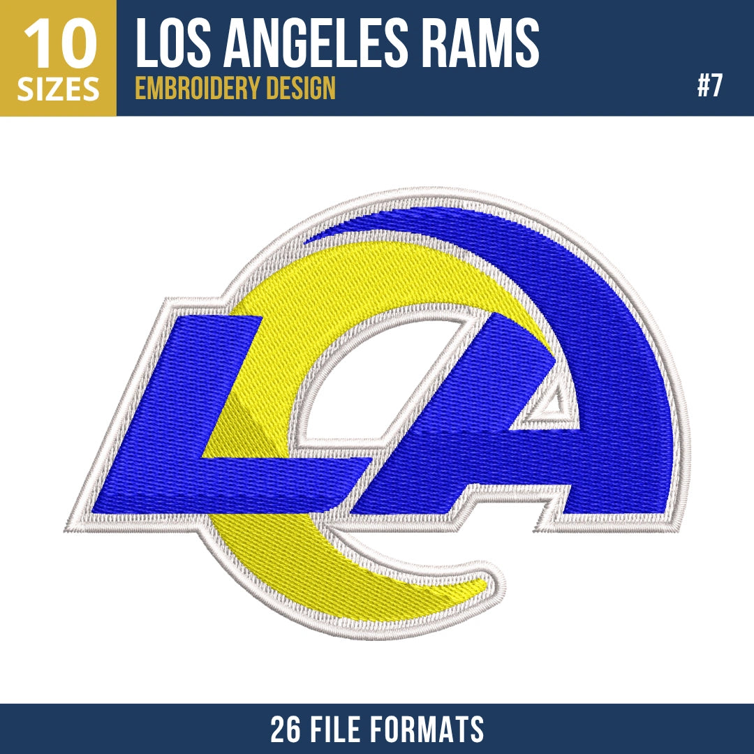 Los Angeles Rams Embroidery Bundle | 8 Designs