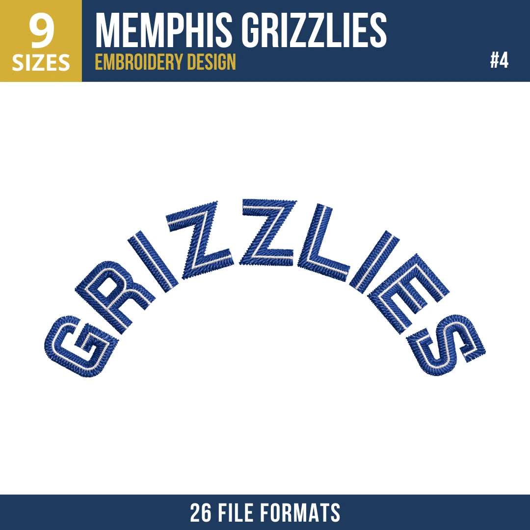 Memphis Grizzlies Embroidery Design Bundle | 8 NBA Logo Files