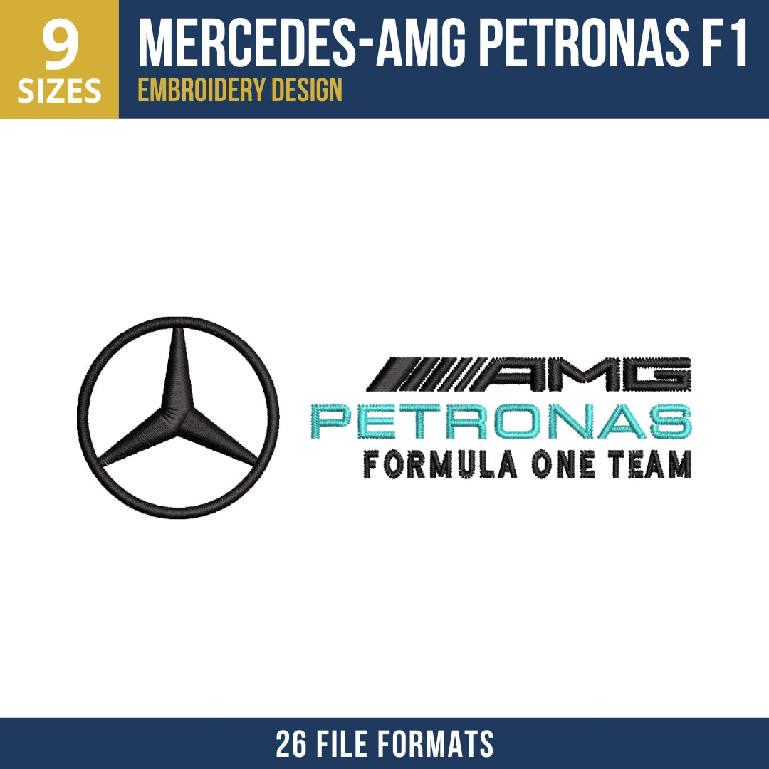 Mercedes-AMG Petronas Formula One Team Embroidery Design