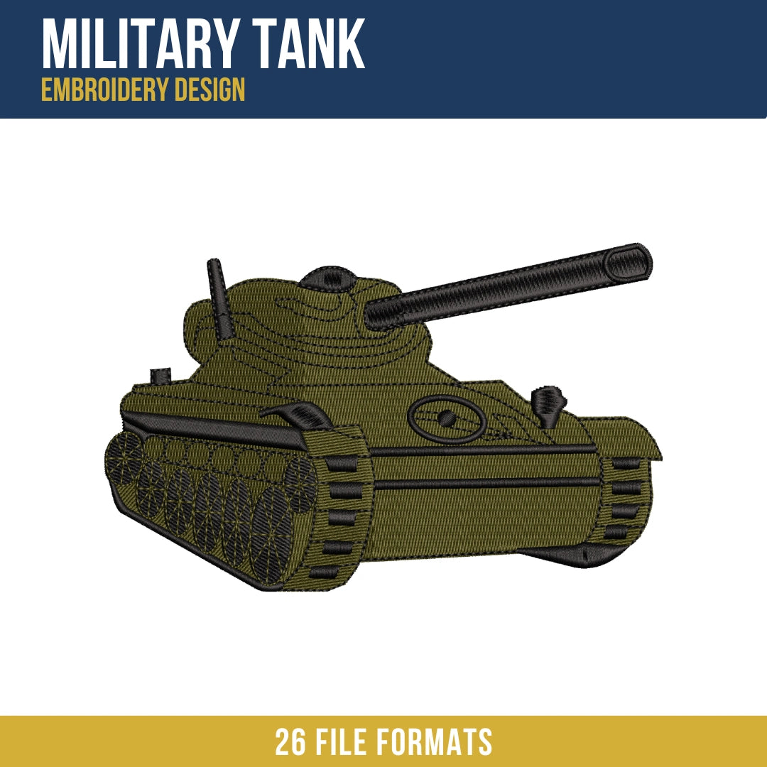 Military Tank Embroidery Design