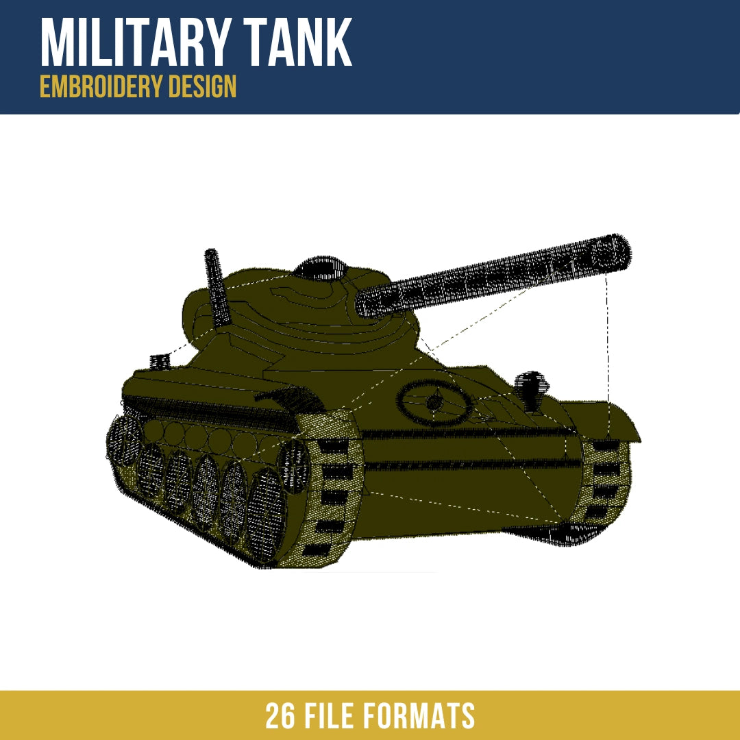 Military Tank Embroidery Design