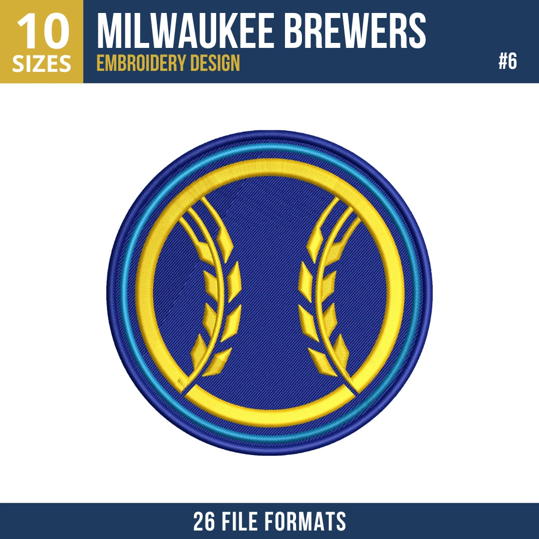 Milwaukee Brewers Embroidery Bundle – 10 Designs, 26 Formats