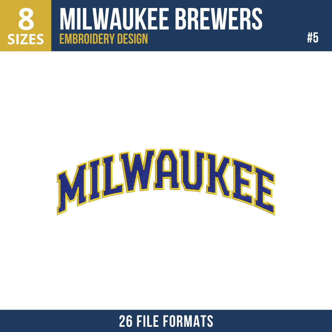 Milwaukee Brewers Embroidery Bundle – 10 Designs, 26 Formats