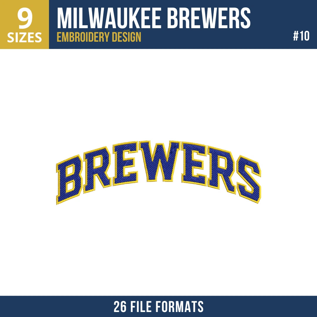 Milwaukee Brewers Embroidery Bundle – 10 Designs, 26 Formats