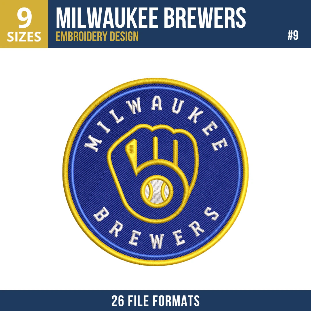 Milwaukee Brewers Embroidery Bundle – 10 Designs, 26 Formats