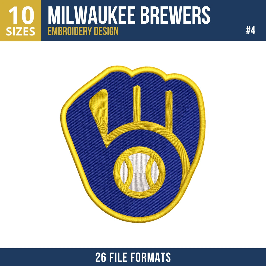 Milwaukee Brewers Embroidery Bundle – 10 Designs, 26 Formats