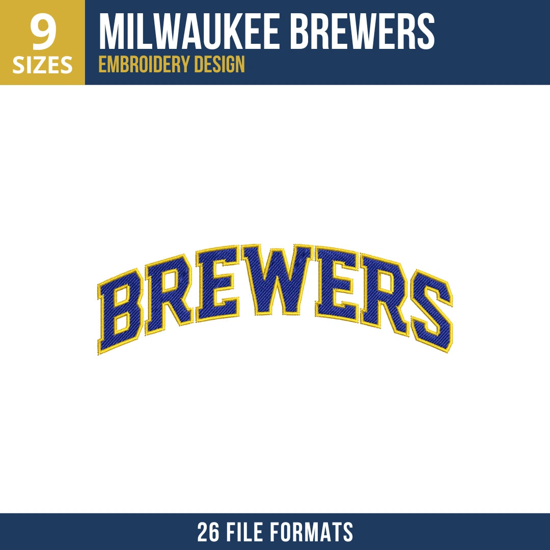 Milwaukee Brewers Wordmark Embroidery Design