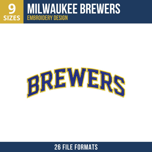 Milwaukee Brewers Wordmark Embroidery Design