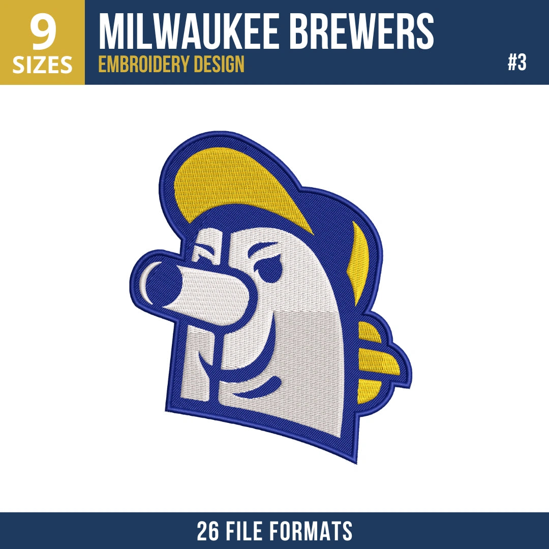 Milwaukee Brewers Embroidery Bundle – 10 Designs, 26 Formats