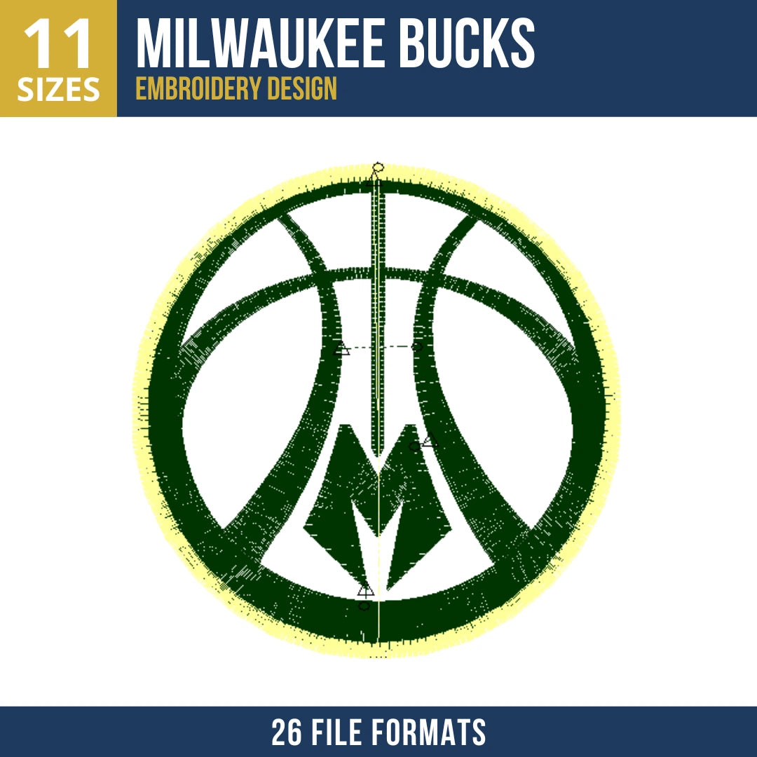 Milwaukee Bucks Logo Basketball Embroidery Design
