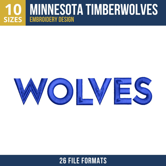 Minnesota Timberwolves Wordmark Embroidery Design