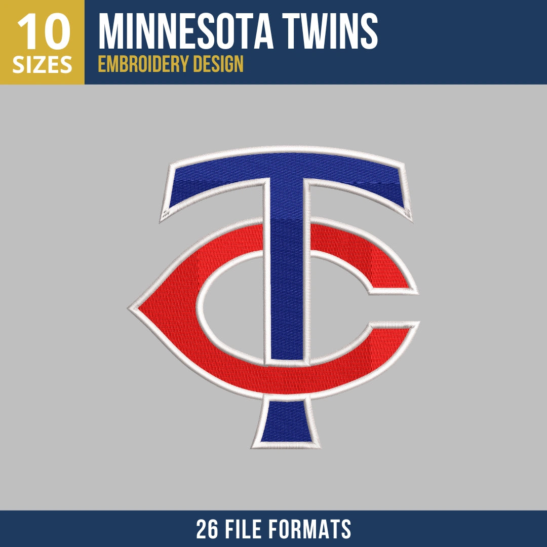 Minnesota Twins TC Logo Embroidery Design