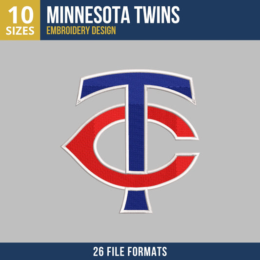 Minnesota Twins TC Logo Embroidery Design