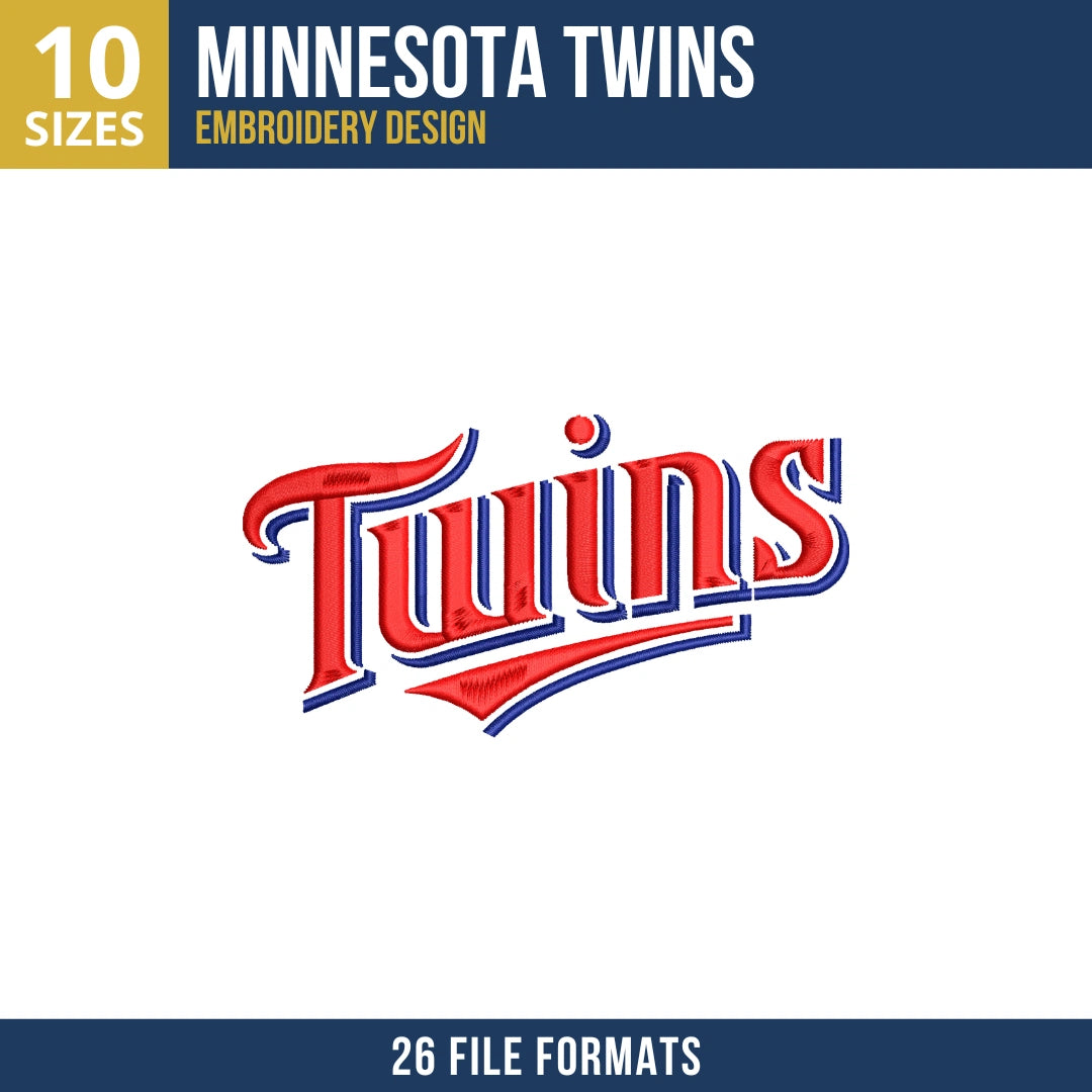 Minnesota Twins Script Embroidery Design