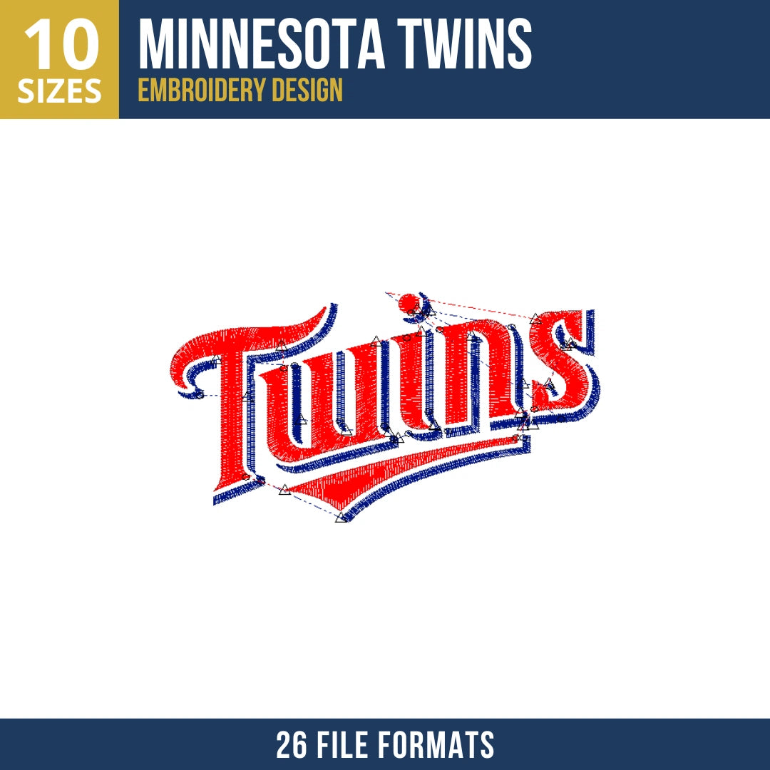 Minnesota Twins Script Embroidery Design
