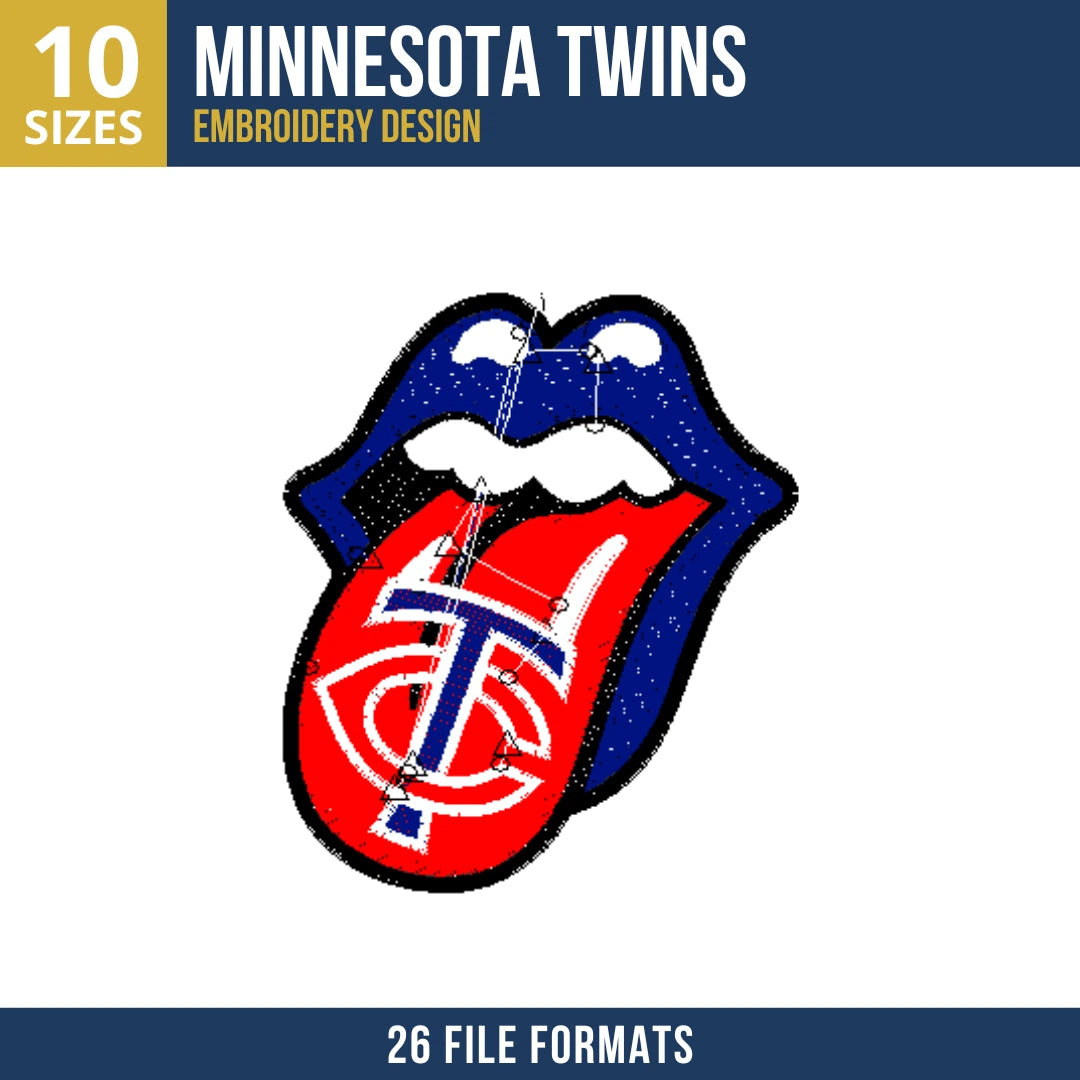 Minnesota Twins Rolling Tongue Embroidery Design
