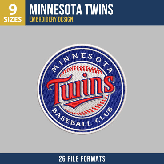 Minnesota Twins Baseball Club Embroidery Design