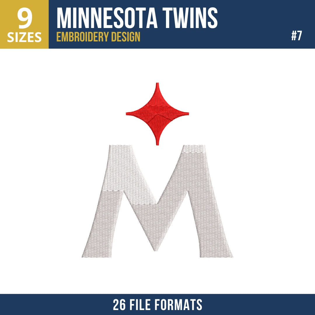 Minnesota Twins Embroidery Bundle – 8 Designs, 26 Formats