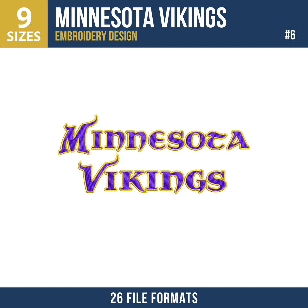 Minnesota Vikings Embroidery Bundle – 7 Designs