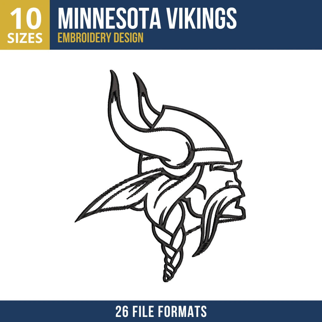 Minnesota Vikings Outline Embroidery Design