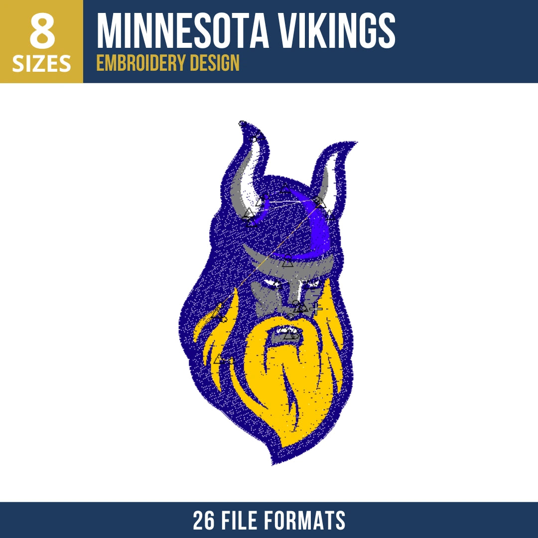 Minnesota Vikings Modern Silhouette Embroidery Design