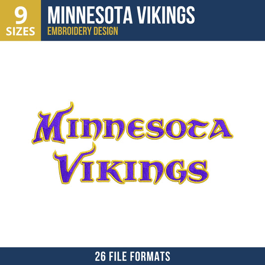 Minnesota Vikings Wordmark Embroidery Design