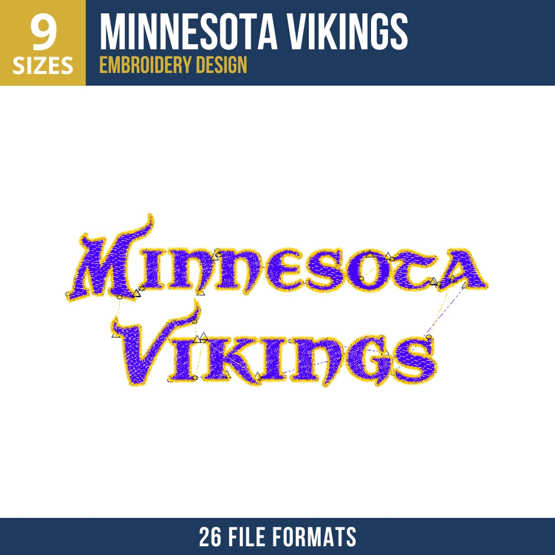 Minnesota Vikings Wordmark Embroidery Design
