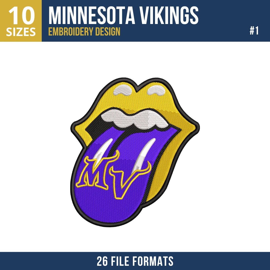 Minnesota Vikings Embroidery Design Bundle – 7 Designs